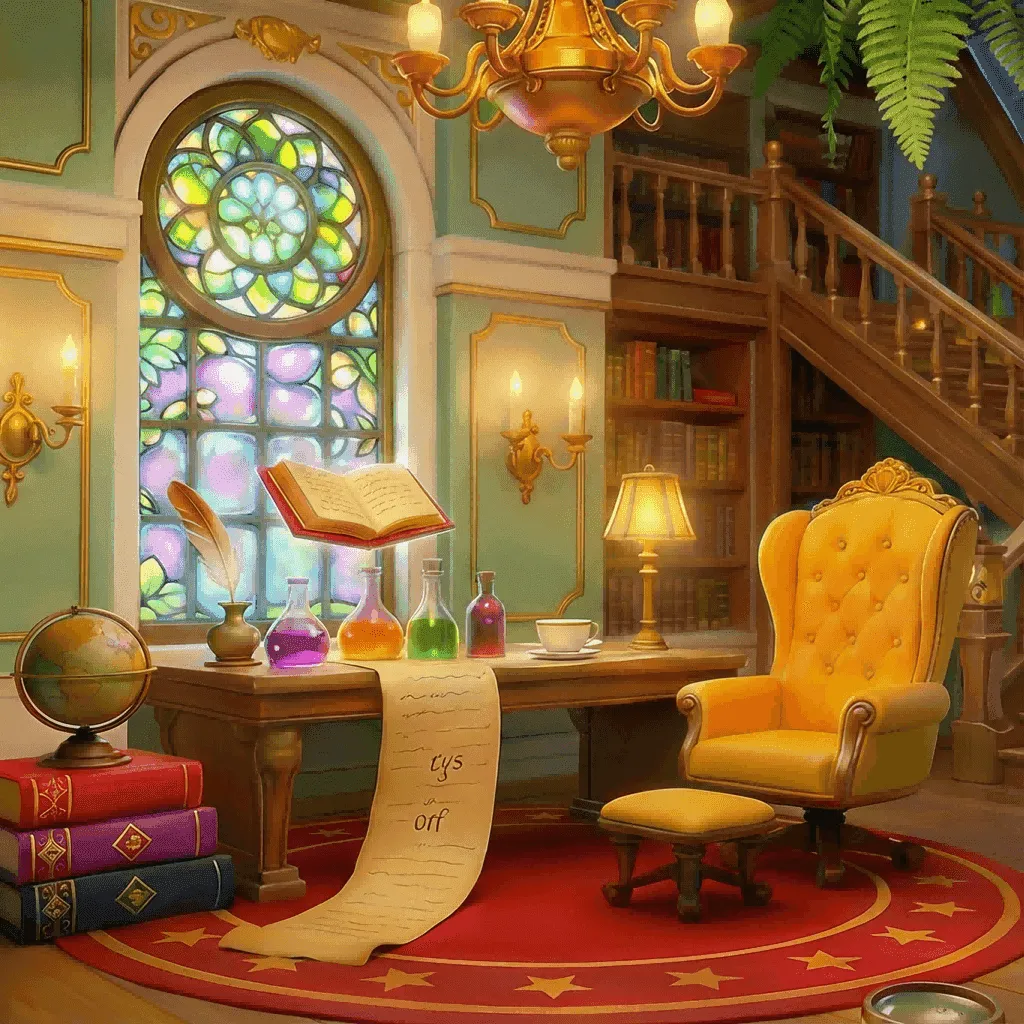 Cozy Library Scene